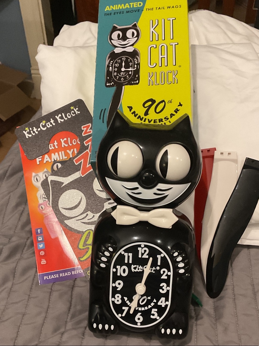 Black Animated Cat Wall Clock
